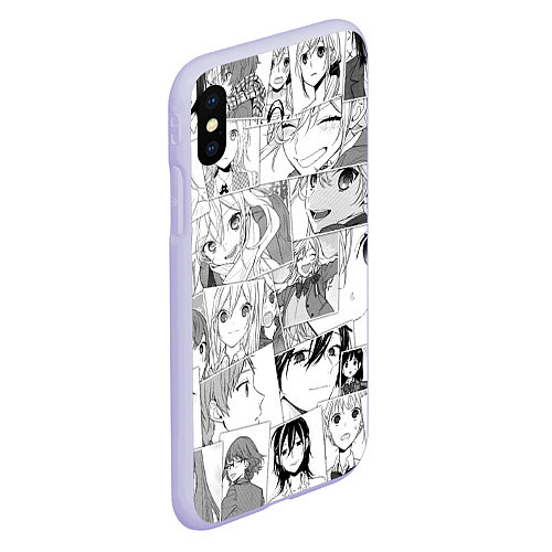 Чехол iPhone XS Max матовый Horimiya pattern / 3D-Светло-сиреневый – фото 2