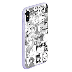 Чехол iPhone XS Max матовый Horimiya pattern, цвет: 3D-светло-сиреневый — фото 2