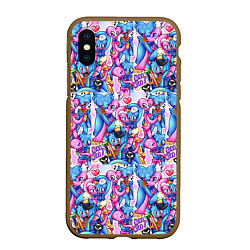 Чехол iPhone XS Max матовый POPPY PLAYTIME HAGGY WAGGY AND KISSY MISSY LOVE, цвет: 3D-коричневый