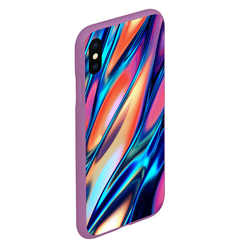 Чехол iPhone XS Max матовый Colorful flow / 3D-Фиолетовый – фото 2