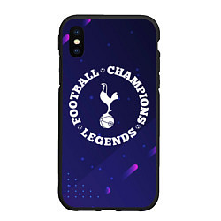 Чехол iPhone XS Max матовый Символ Tottenham и круглая надпись Football Legend, цвет: 3D-черный