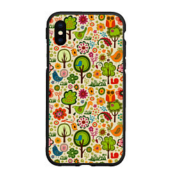 Чехол iPhone XS Max матовый COLORED FOREST ANIMALS