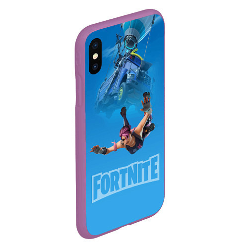 Чехол iPhone XS Max матовый Fortnite Vintage Ramirez Персонаж десантирование и / 3D-Фиолетовый – фото 2