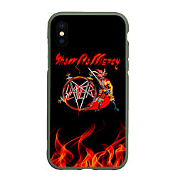 Чехол iPhone XS Max матовый Show No Mercy - Slayer, цвет: 3D-темно-зеленый