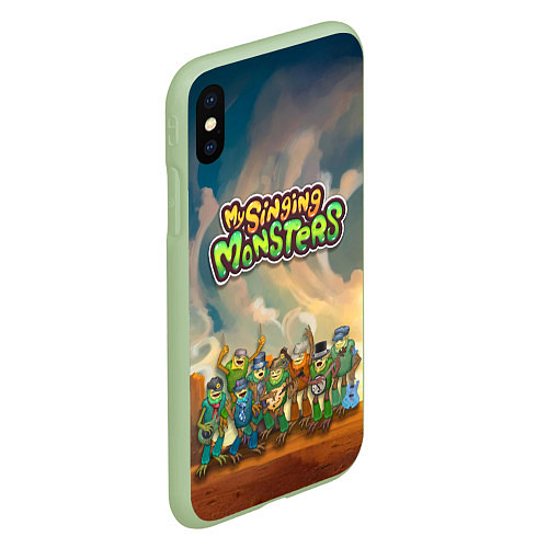 Чехол iPhone XS Max матовый My singing monsters САХАСЕМЬЯ / 3D-Салатовый – фото 2