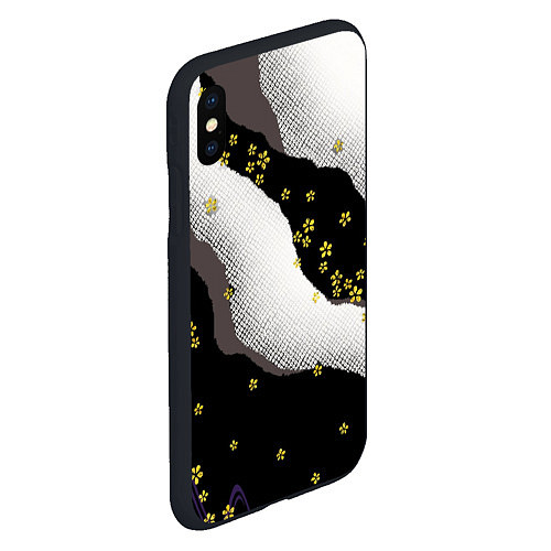 Чехол iPhone XS Max матовый JAPAN PATTERN / 3D-Черный – фото 2