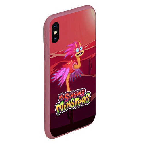 Чехол iPhone XS Max матовый My singing monsters СТРАВОК Yawstrich / 3D-Малиновый – фото 2