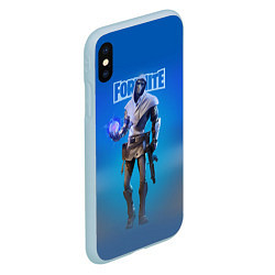 Чехол iPhone XS Max матовый Fortnite Fusion skin Video game Hero, цвет: 3D-голубой — фото 2