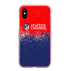 Чехол iPhone XS Max матовый Atletico madrid атлетико мадрид брызги красок