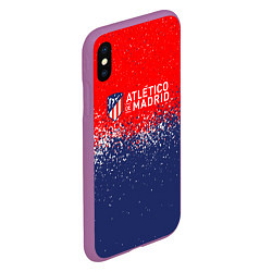 Чехол iPhone XS Max матовый Atletico madrid атлетико мадрид брызги красок, цвет: 3D-фиолетовый — фото 2