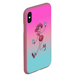 Чехол iPhone XS Max матовый Мама длинные ноги: Poppy Playtime, цвет: 3D-малиновый — фото 2