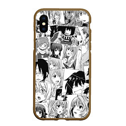 Чехол iPhone XS Max матовый Log Horizon pattern, цвет: 3D-коричневый