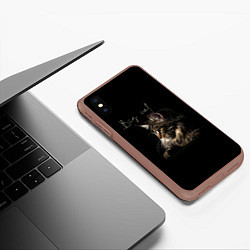 Чехол iPhone XS Max матовый Big cat Maine Coon, цвет: 3D-коричневый — фото 2