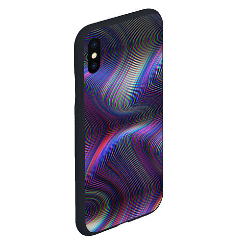 Чехол iPhone XS Max матовый WAVES ILLUSION / 3D-Черный – фото 2