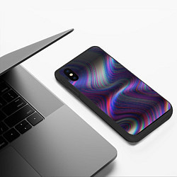 Чехол iPhone XS Max матовый WAVES ILLUSION, цвет: 3D-черный — фото 2