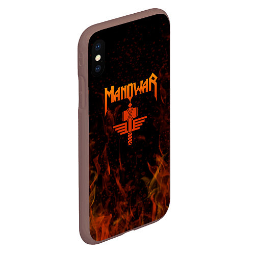 Чехол iPhone XS Max матовый Manowar ПЛАМЯ / 3D-Коричневый – фото 2