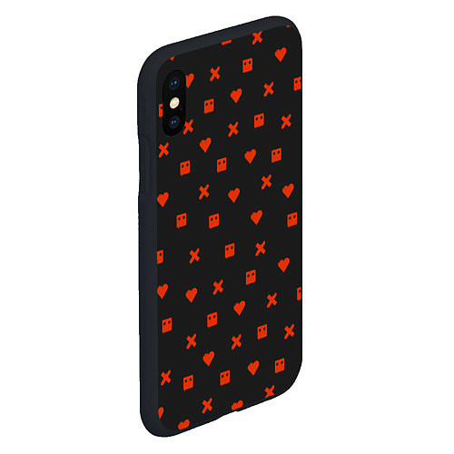 Чехол iPhone XS Max матовый Love Death and Robots red pattern / 3D-Черный – фото 2