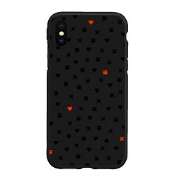 Чехол iPhone XS Max матовый Love Death and Robots black pattern