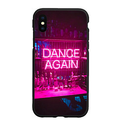Чехол iPhone XS Max матовый Неоновый бар - Розовый