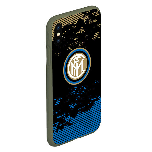 Чехол iPhone XS Max матовый Inter logo / 3D-Темно-зеленый – фото 2