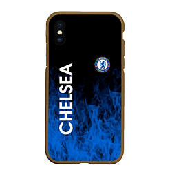 Чехол iPhone XS Max матовый Chelsea пламя, цвет: 3D-коричневый