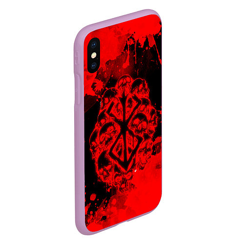 Чехол iPhone XS Max матовый КЛЕЙМО ЖЕРТВЫ И ЧЕРЕПА БЕРСЕРК - BERSERK / 3D-Сиреневый – фото 2