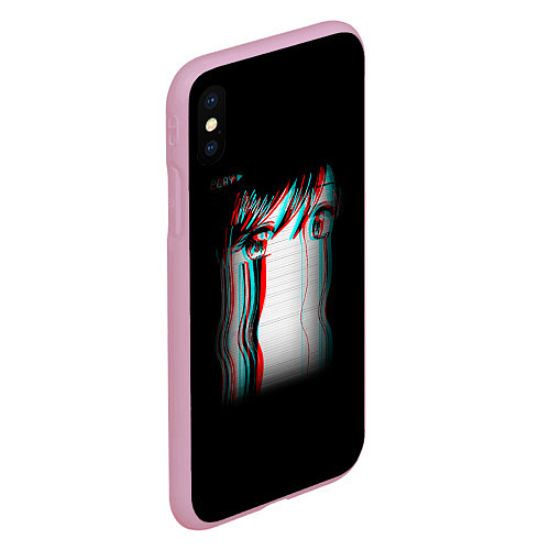 Чехол iPhone XS Max матовый Sad Neon Girl / 3D-Розовый – фото 2