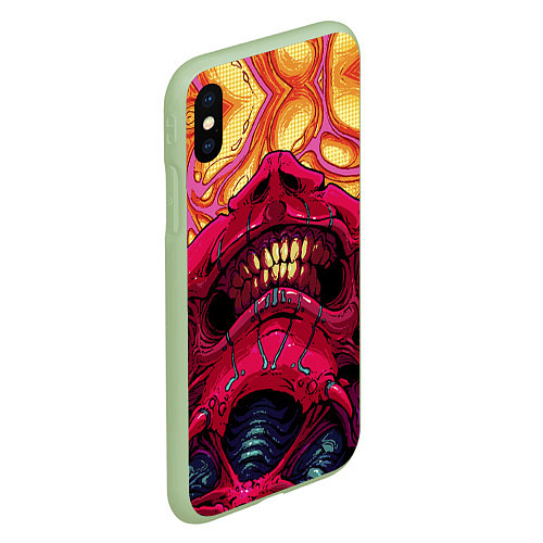 Чехол iPhone XS Max матовый КС ГО СКИН CS GO SKIN ЧЕЛЮСТИ / 3D-Салатовый – фото 2