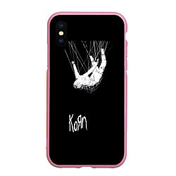 Чехол iPhone XS Max матовый KoЯn Korn, цвет: 3D-розовый