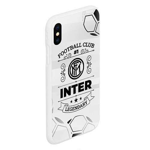 Чехол iPhone XS Max матовый Inter Football Club Number 1 Legendary / 3D-Белый – фото 2