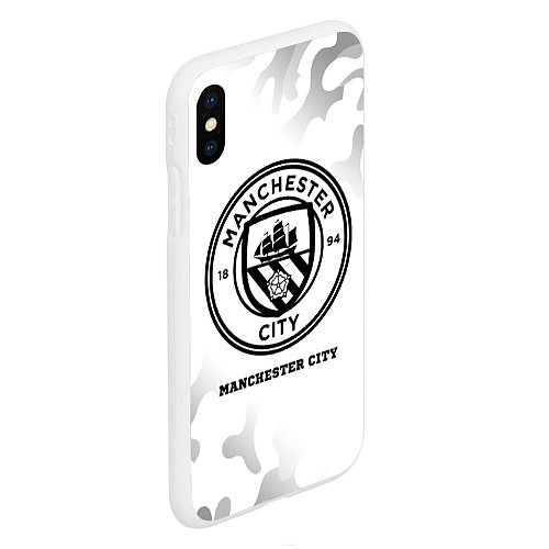 Чехол iPhone XS Max матовый Manchester City Sport на светлом фоне / 3D-Белый – фото 2