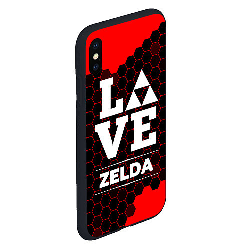 Чехол iPhone XS Max матовый Zelda Love Классика / 3D-Черный – фото 2