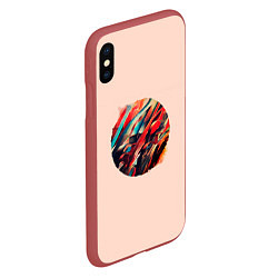 Чехол iPhone XS Max матовый Абстрактный кружок, цвет: 3D-красный — фото 2