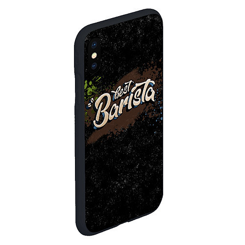 Чехол iPhone XS Max матовый Best barista graffiti / 3D-Черный – фото 2