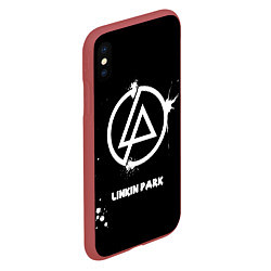 Чехол iPhone XS Max матовый Linkin Park логотип краской, цвет: 3D-красный — фото 2