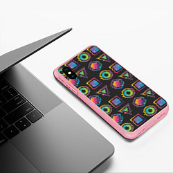 Чехол iPhone XS Max матовый Геометрический яркий глитч, цвет: 3D-баблгам — фото 2