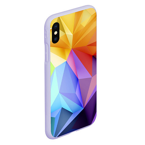 Чехол iPhone XS Max матовый Зд радуга / 3D-Светло-сиреневый – фото 2