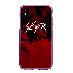 Чехол iPhone XS Max матовый World Painted Blood - Slayer, цвет: 3D-фиолетовый