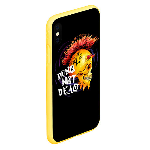 Чехол iPhone XS Max матовый Череп анархиста / 3D-Желтый – фото 2