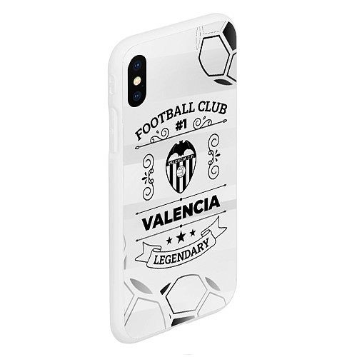 Чехол iPhone XS Max матовый Valencia Football Club Number 1 Legendary / 3D-Белый – фото 2