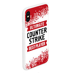 Чехол iPhone XS Max матовый Counter Strike: красные таблички Best Player и Ult, цвет: 3D-белый — фото 2