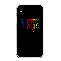 Чехол iPhone XS Max матовый Linkin Park neon