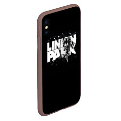 Чехол iPhone XS Max матовый Linkin Park логотип с фото, цвет: 3D-коричневый — фото 2