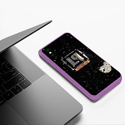 Чехол iPhone XS Max матовый Linkin Park соты, цвет: 3D-фиолетовый — фото 2