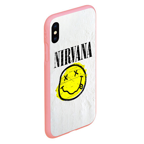 Чехол iPhone XS Max матовый Nirvana логотип гранж / 3D-Баблгам – фото 2