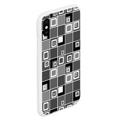 Чехол iPhone XS Max матовый Geometric shapes черно-белый, цвет: 3D-белый — фото 2