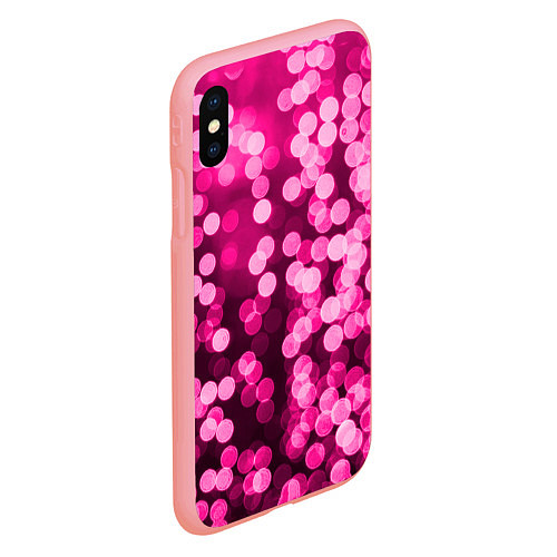 Чехол iPhone XS Max матовый Розовые блестки / 3D-Баблгам – фото 2