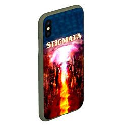 Чехол iPhone XS Max матовый Stigmata альбом, цвет: 3D-темно-зеленый — фото 2