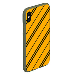 Чехол iPhone XS Max матовый Полосы желтые черные, цвет: 3D-темно-зеленый — фото 2