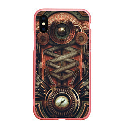 Чехол iPhone XS Max матовый Mechanical device in Steampunk Retro style, цвет: 3D-баблгам